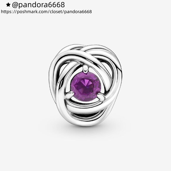 Pandora February Purple Eternity Circle Charm - Picture 2 of 6